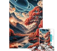 Puzzle de 1000 pièces pour Adolescents Puzzle « Vallée céleste d'automne » pour Adultes Jeux de société en Famille améliore la mémoire Cadeau d'anniversaire Unique (Taille 50x75cm)