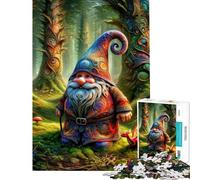 Puzzle de 1000 pièces pour Adolescents Puzzles de Gnomes et de forêt fractale pour Adultes Jouet de décoration Murale Jeu Difficile et Stimulant Cadeau (Taille 38x26cm)