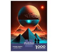 Puzzle De 1000 Pièces pour Adolescents Pyramide Alien Citizen Puzzle pour Adultes Jeu Manuel Décoration Murale Cadeaux pour Amis Et Famille 38x26cm/1000pcs