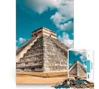 Puzzle de 1000 pièces pour Adolescents,Pyramide de Chichen Itza,Art épuré,Casse-tête logique,Jeu de Loisirs,Cadeau d'anniversaire (38x26cm)