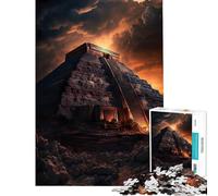 Puzzle de 1000 pièces pour Adolescents Pyramide Maya Mystique activités Amusantes à la Maison Cadeaux pour Femmes Jeux en Famille à partir de 14 Ans (50x75cm)