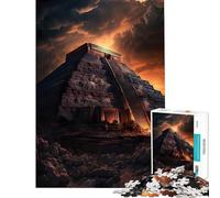 Puzzle de 1000 pièces pour Adolescents Pyramide Maya Mystique Activités Amusantes à la Maison Jeu Stimulant et Pratique Convient aux Personnes de 14 Ans et Plus (38x52cm)