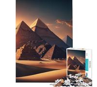 Puzzle de 1000 pièces pour Adolescents Pyramides au Coucher du Soleil à Gizeh Jeu éducatif et Casse-tête idéal pour Les Couples Cadeau Amusant (75x50cm)