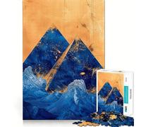 Puzzle de 1000 pièces pour Adolescents,Pyramides Bleues,Art des Bords précis,Jeu de logique,Moment de détente et de Divertissement,Cadeau Artistique de Noël (38x26cm)