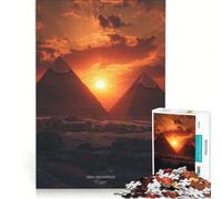 Puzzle de 1000 pièces pour Adolescents Pyramides de la nécropole de Gizeh au Coucher du Soleil, Jouet éducatif pour Toute la Famille, idéal pour décorer Un Bureau 38x26cm