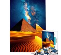 Puzzle de 1000 pièces pour Adolescents Pyramides Nuit Cosmique Puzzle pour Adultes Jeux relaxants Découpe de précision Cadeau d'anniversaire Noël (Dimensions 38x26cm)