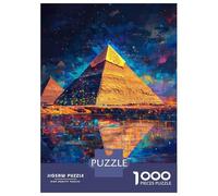 Puzzle De 1000 Pièces pour Adolescents Pyramids in Cosmic Glow Puzzles pour Adultes, Jeux De Société Familiaux, Améliore La Mémoire, Idéal comme Cadeau 38x26cm/1000pcs