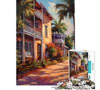 Puzzle de 1000 pièces pour Adolescents Quartier Artistique de Miami États-Unis Activités Amusantes à la Maison améliore la mémoire Jeux relaxants Convient aux Personnes de 14 Ans et Plus (38x26cm)
