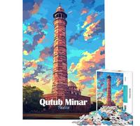 Puzzle de 1000 pièces pour Adolescents Qutub Minar Inde Un défi à relever pour Toute la Famille Jeu éducatif et Amusant pour Les 14 Ans et Plus (38x52cm)