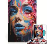 Puzzle de 1000 pièces pour Adolescents Rainbow Rhapsody avec Visage Peint et émotions Jouet à Monter soi-même défi à relever Cadeau d'anniversaire ou de Voyage 38x26cm
