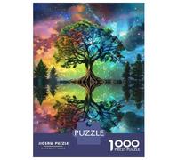 Puzzle De 1000 Pièces pour Adolescents Rainbow Tree Reflection Art Print Puzzles pour Adolescents Jeux De Détente Difficulté Difficile Cadeaux pour Les Amis Et La Famille 70x50cm/1000pcs