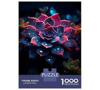 Puzzle De 1000 Pièces pour Adolescents Rainy Succulent Flower Casse-tête pour Adolescents - Jeu Difficile Et Stimulant - Cadeau 70x50cm/1000pcs