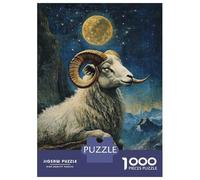 Puzzle De 1000 Pièces pour Adolescents Ram Under The Moon Casse-tête pour Adolescents - Jeu Difficile Et Stimulant - Cadeau 38x26cm/1000pcs