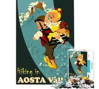 Puzzle de 1000 pièces pour Adolescents Randonnée dans la Vallée d'Aoste Jeu Amusant et addictif pour cultiver la Patience pour Femmes et Hommes Amusant et Humoristique (38x26cm)