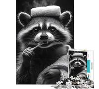 Puzzle de 1000 pièces pour Adolescents : Raton Laveur se brossant Les Dents Idéal pour Un Anniversaire ou Noël Jeu Amusant en Famille Impossible à Commencer par 14 Ans : 50x75cm