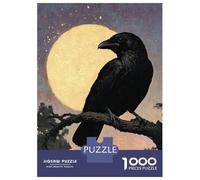 Puzzle De 1000 Pièces pour Adolescents Raven Under Full Moon Puzzle pour Adultes Jouets Anti-Stress Cadeau d'anniversaire Cadeaux De Noël 70x50cm/1000pcs