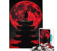 Puzzle de 1000 pièces pour Adolescents Red Moon Shinobi Exercice cérébral Difficile et Relaxant Convient aux 14 Ans et Plus 50x75cm