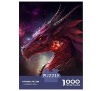Puzzle De 1000 Pièces pour Adolescents Red Space Dragon Puzzles pour Adultes Jeux De Détente Vacances À La Maison Passer Le Temps Défi À Compléter 52x38cm/1000pcs