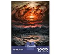 Puzzle De 1000 Pièces pour Adolescents Red Sunset and Sea Puzzle Adulte Jeu Familial Analyse Et Logique Cadeaux d'anniversaire Et Cadeaux Uniques 70x50cm/1000pcs