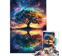 Puzzle de 1000 pièces pour Adolescents Reflets d'un Arbre étoilé Jeu éducatif et ludique Idée Cadeau pour Un Anniversaire (38x52cm)