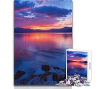 Puzzle de 1000 pièces pour Adolescents - Reflets d'un Ciel Flamboyant - Un Passe-Temps Calme et Relaxant - Découpe Nette et régulière - Dimensions:38x52cm