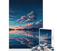 Puzzle de 1000 pièces pour Adolescents Reflets sereins au crépuscule sur Un lac paisible Jeu éducatif et Amusant pour Jouer en Famille et s'amuser à la Maison Dimensions 50x75cm