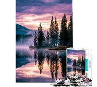 Puzzle de 1000 pièces pour Adolescents Reflets sereins d'un lac au crépuscule Stimule Le Cerveau Jouet éducatif Décoration Murale Convient aux Personnes de 14 Ans et Plus 38x52cm