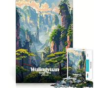 Puzzle de 1000 pièces pour Adolescents Région pittoresque de Wulingyuan, Chine Découpe précise Jeu de Concentration Amusant Détente et Divertissement Cadeau d'anniversaire Original (50x75cm)