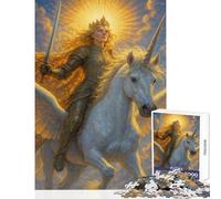 Puzzle de 1000 pièces pour Adolescents Reine chevauchant Une Licorne ailée Jeu éducatif Cadeau d'anniversaire Décoration Murale (38x52cm)