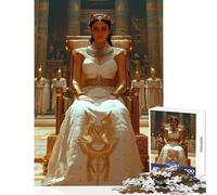 Puzzle de 1000 pièces pour Adolescents Reine égyptienne sur Son trône Jeu éducatif pour Les Amateurs de Jeux Une véritable œuvre d'art (38x52cm)