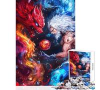 Puzzle de 1000 pièces pour Adolescents Renard à Neuf queues et Techniques de Glace Jeu éducatif décoration Murale renforce Les Liens Amoureux (38x26cm)