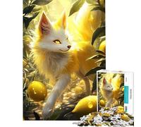 Puzzle de 1000 pièces pour Adolescents Renard Citron dans Le verger Activités ludiques et éducatives à la Maison Convient aux 14 Ans et Plus (38x52cm)