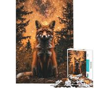 Puzzle de 1000 pièces pour Adolescents : Renard dans la forêt étoilée Jeu de Puzzle Difficile et Stimulant idéal pour Les Adolescents Qui cherchent à développer Leur Vitesse d'exécution (: 50x75cm)