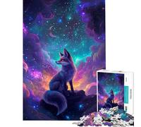 Puzzle de 1000 pièces pour Adolescents Renard dans la nébuleuse Puzzle pour Adultes Jeu de détente Amusant et Humoristique pour Un Anniversaire ou Noël (Taille 50x75cm)