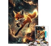 Puzzle de 1000 pièces pour Adolescents Renard dans Le Cosmos Puzzle décoratif Mural Cadeau Anti-Stress (Taille 38x52cm)