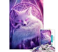 Puzzle de 1000 pièces pour Adolescents Renard dans Un Attrape-rêves Décoration Murale Cadeau Anti-Stress (Taille 50x75cm)