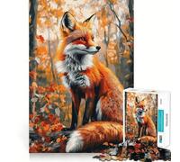 Puzzle de 1000 pièces pour adolescents Renard d'automne dans les bois Jeu amusant et facile à assembler,idéal pour stimuler l'esprit,se divertir et passer un bon moment Décoration artistique pour Noël