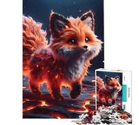 Puzzle de 1000 pièces pour Adolescents Renard de feu Jeux relaxants Jeu éducatif Défi Cadeau d'anniversaire Analyse et logique (Dimensions 75x50cm)