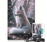 Puzzle de 1000 pièces pour Adolescents Renard en Fleurs de Cerisier Jeu de logique aux Lignes épurées Cadeau d'anniversaire Artistique (38x26cm)