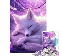 Puzzle de 1000 pièces pour Adolescents Renard endormi dans Un Attrape-rêves Jeux Amusants découpe de précision Cadeaux Uniques pour Anniversaires et Noël (Taille 38x26cm)