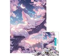 Puzzle de 1000 pièces pour Adolescents Renard Fennec endormi Jeu de Puzzle de 1000 pièces à Monter soi-même pour s'amuser en Famille Jeu Stimulant et Amusant (38x26cm)
