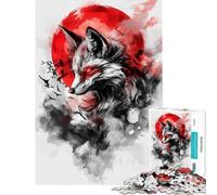 Puzzle de 1000 pièces pour Adolescents Renard Kitsune Japonais Jeu éducatif et Impossible Cadeau Amusant pour Toute la Famille Idéal pour Les Anniversaires (Dimensions 38x52cm)