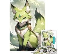 Puzzle de 1000 pièces pour Adolescents Renard Vert avec Bijoux Jeu éducatif et Amusant pour Toute la Famille Idée Cadeau (Dimensions 38x26cm)