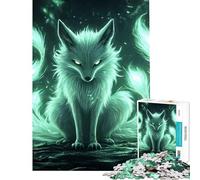 Puzzle de 1000 pièces pour Adolescents Renard Vert Mystique Un défi à relever pour Une décoration Parfaite et des Jeux relaxants à partir de 14 Ans (50x75cm)