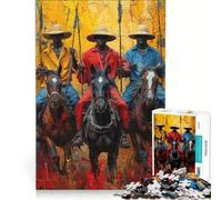 Puzzle de 1000 pièces pour Adolescents, représentant des tribus africaines à Cheval, Jeu éducatif, décoration Murale, idéal comme Cadeau 50x75cm
