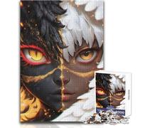 Puzzle de 1000 pièces pour Adolescents, représentant des Visages d'anges et de démons Jeu intellectuel pour Toute la Famille, idéal comme Cadeau d'anniversaire Dimensions : 38x26cm