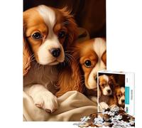 Puzzle de 1000 pièces pour Adolescents représentant Deux Cavaliers King Charles Jeu Pratique et éducatif Cadeau Amusant et Humoristique pour Femmes et Hommes (Taille 38x52cm)