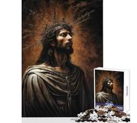 Puzzle de 1000 pièces pour Adolescents représentant Jésus avec Une Couronne d'épines Décoration Murale Cadeau d'anniversaire Jeu éducatif et Amusant à la Maison Dimensions 50x75cm