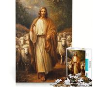 Puzzle de 1000 pièces pour Adolescents représentant Jésus-Christ Le Bon Berger Jeu de réflexion Difficile et Stimulant idéal comme Cadeau pour Toute la Famille 38x52cm