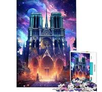 Puzzle de 1000 pièces pour Adolescents représentant la cathédrale Notre-Dame de Paris Jeu de réflexion pour Adultes décoration Parfaite activités ludiques à la Maison (38x26cm)